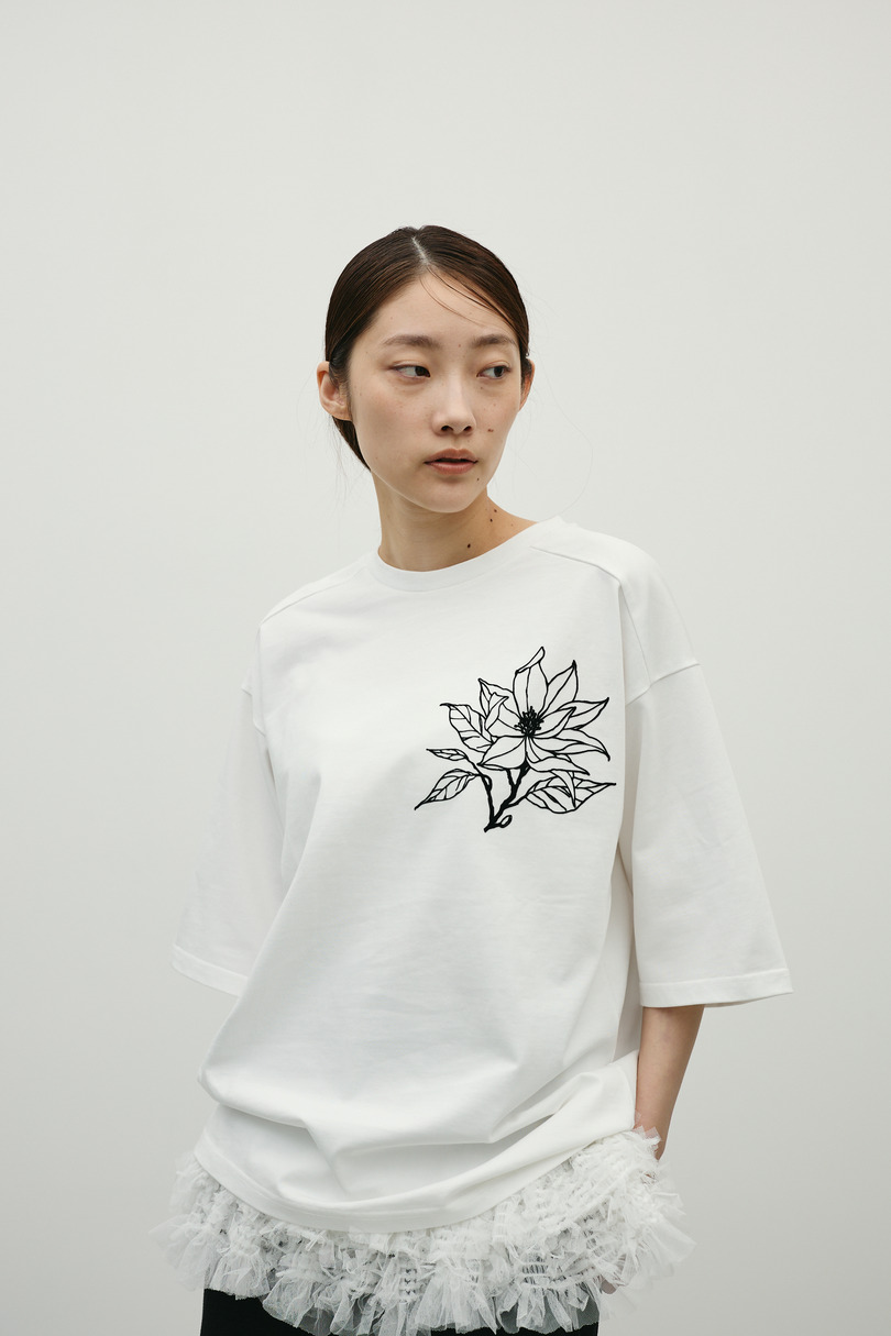 フロッキープリントフラワーT 詳細画像 WHT 2