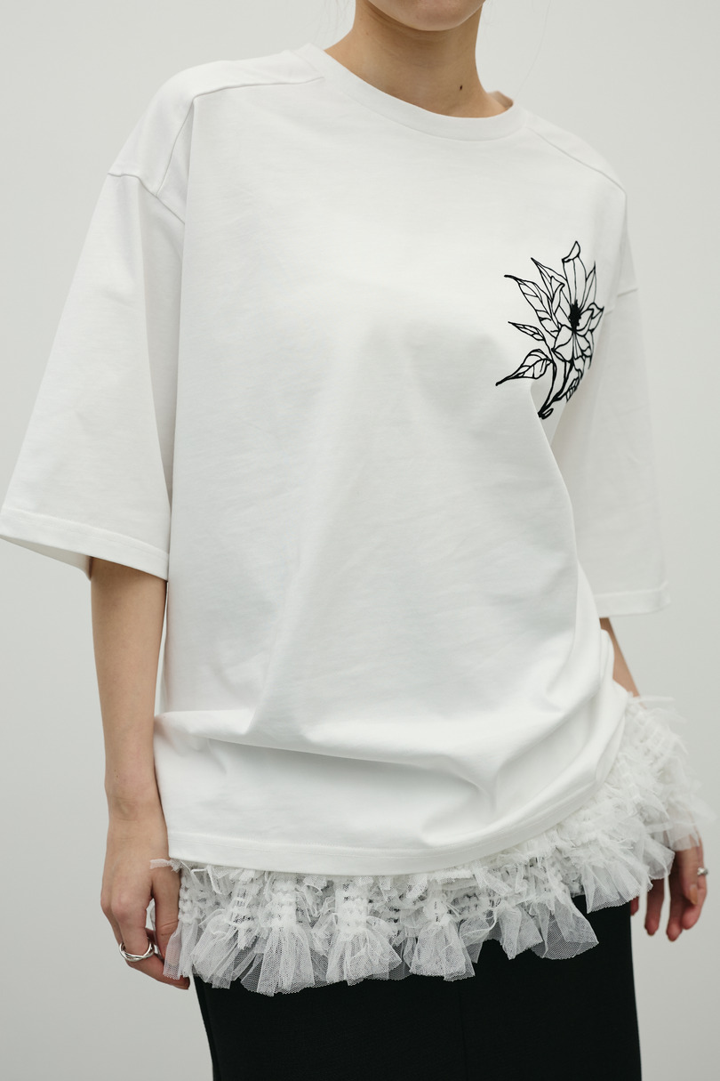 フロッキープリントフラワーT 詳細画像 WHT 6
