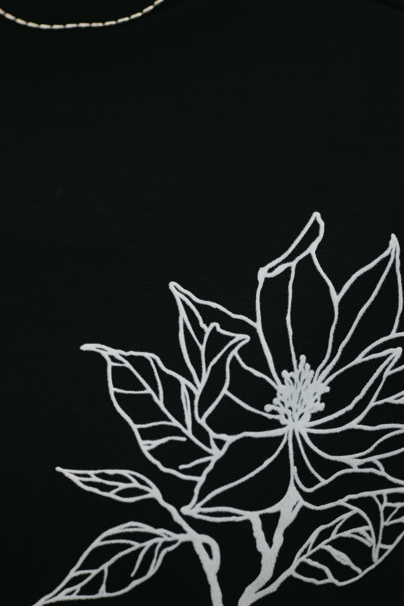 フロッキープリントフラワーT 詳細画像 BLK 11