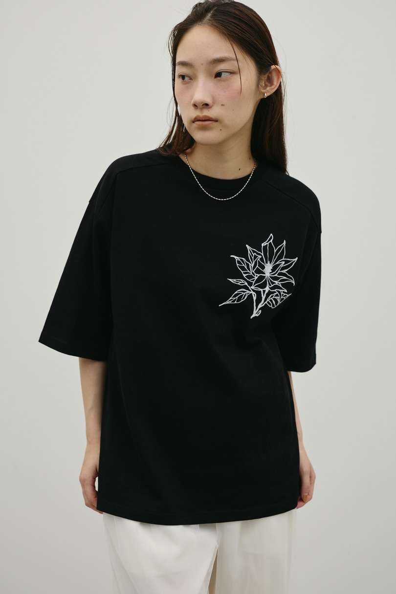 フロッキープリントフラワーT 詳細画像 BLK 4