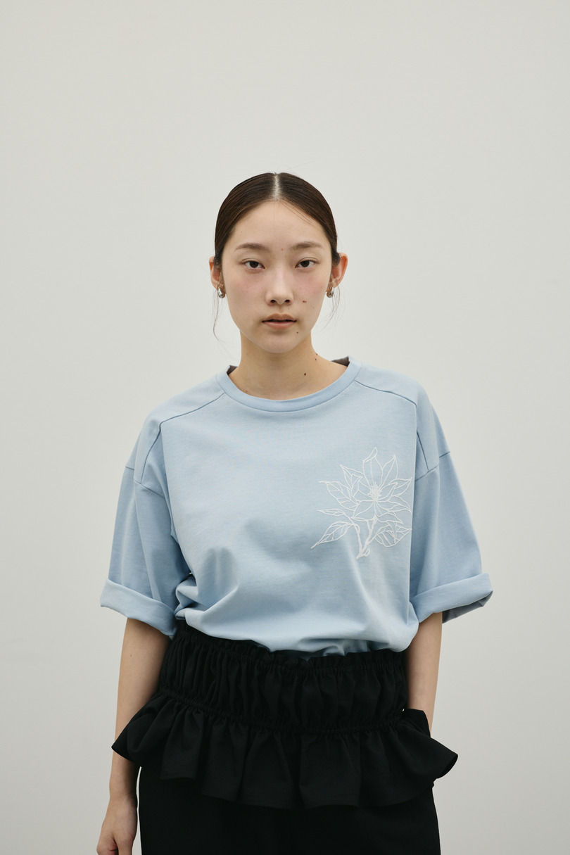 フロッキープリントフラワーT