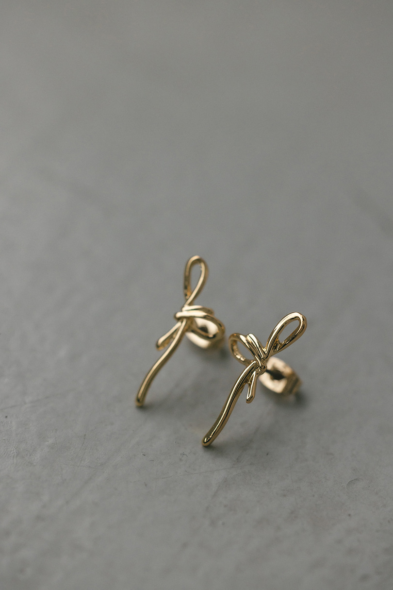 リボンピアス 詳細画像 GLD 3