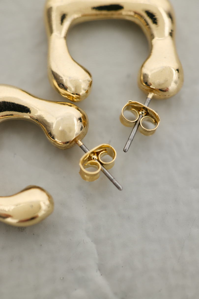 ウェーブラインスクエアピアス 詳細画像 GLD 5
