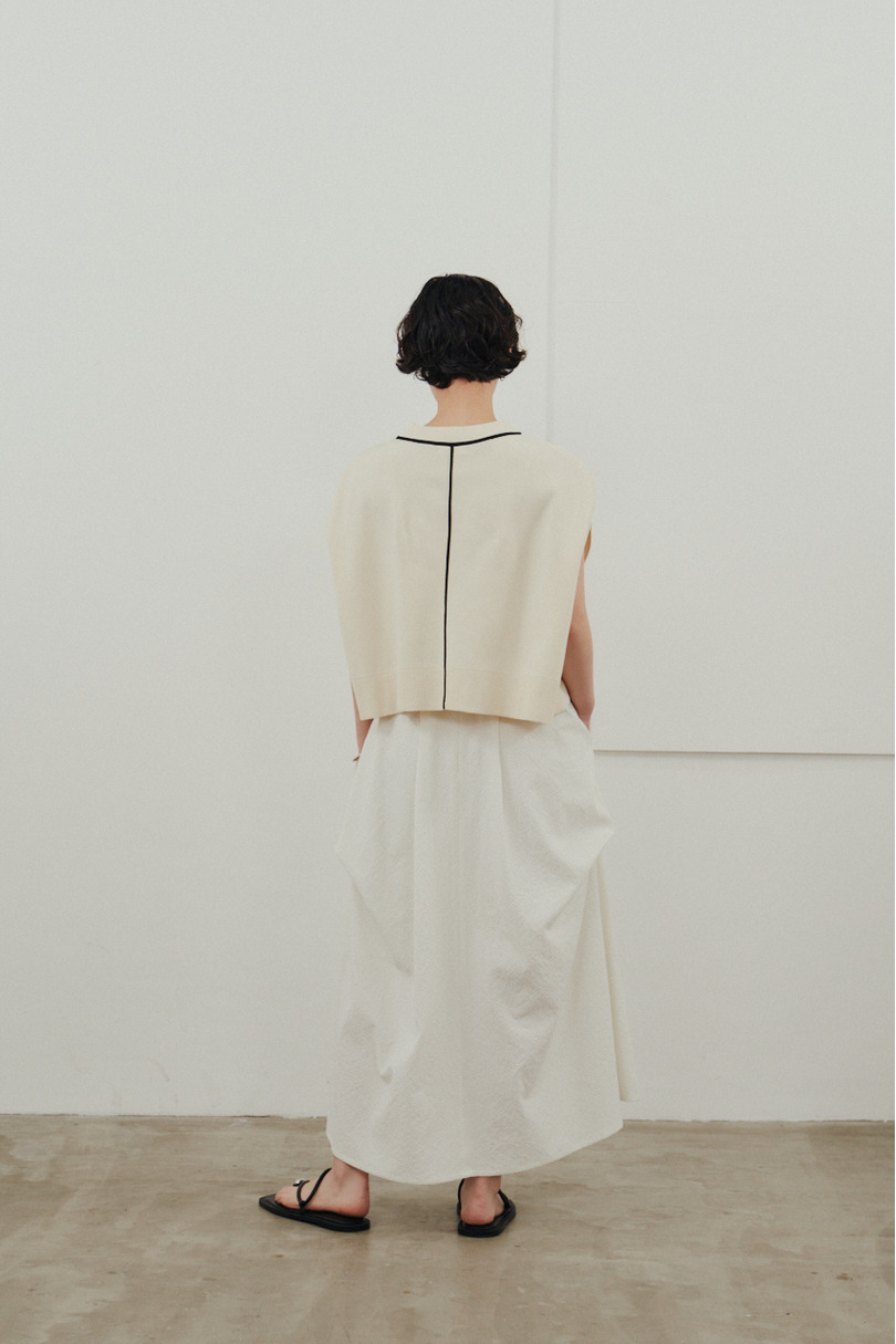 パイピングニットトップ 詳細画像 WHT 4