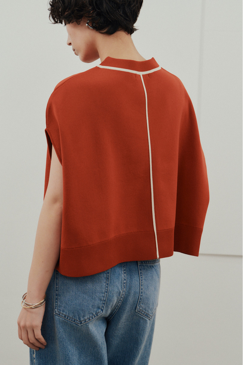 パイピングニットトップ