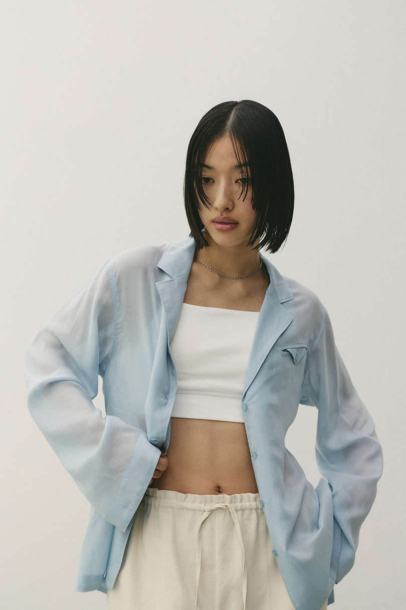 テーラーカラーオープンシャツ 詳細画像 SAX 4