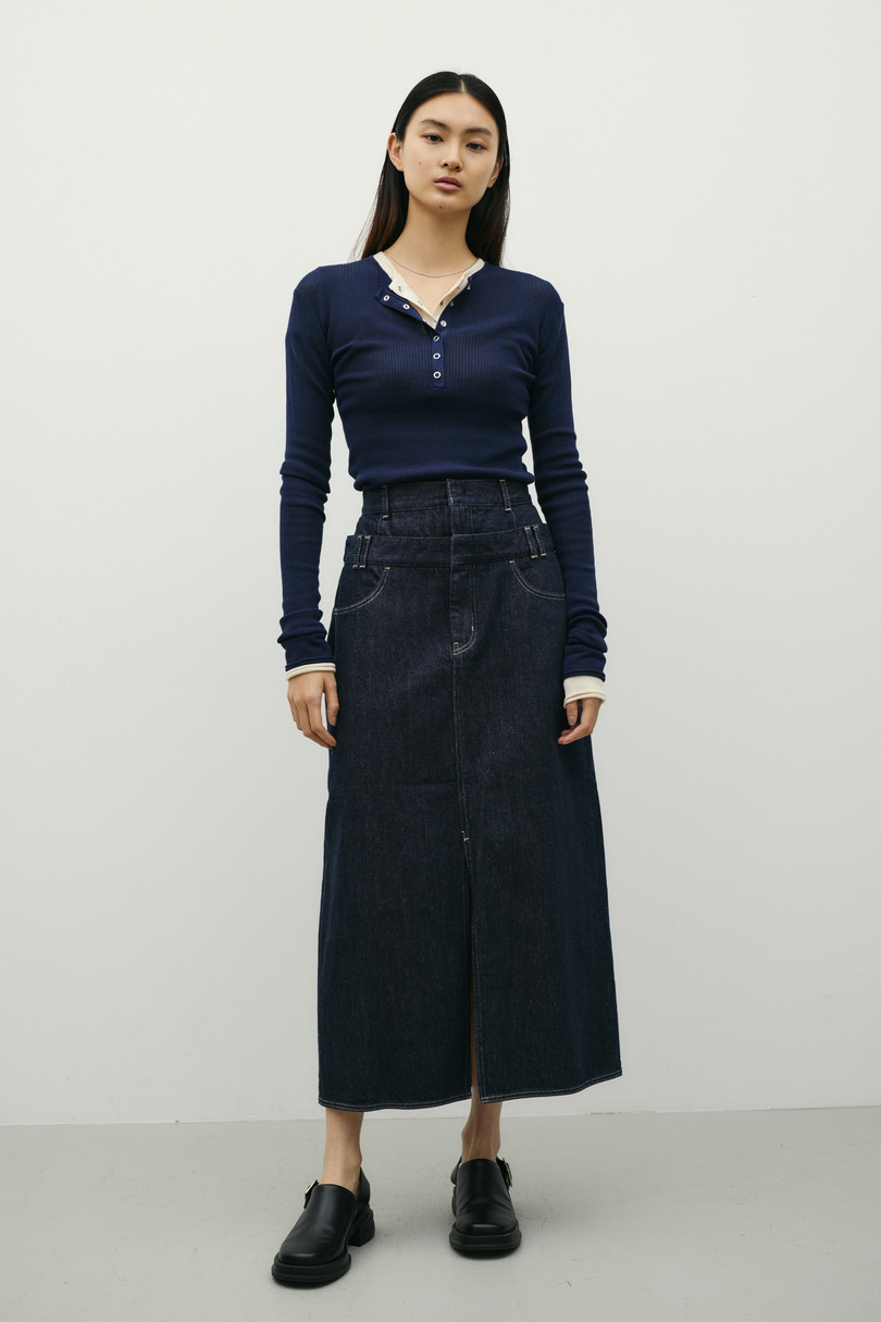 ダブルウエストデニムスカート 詳細画像 IDG 3