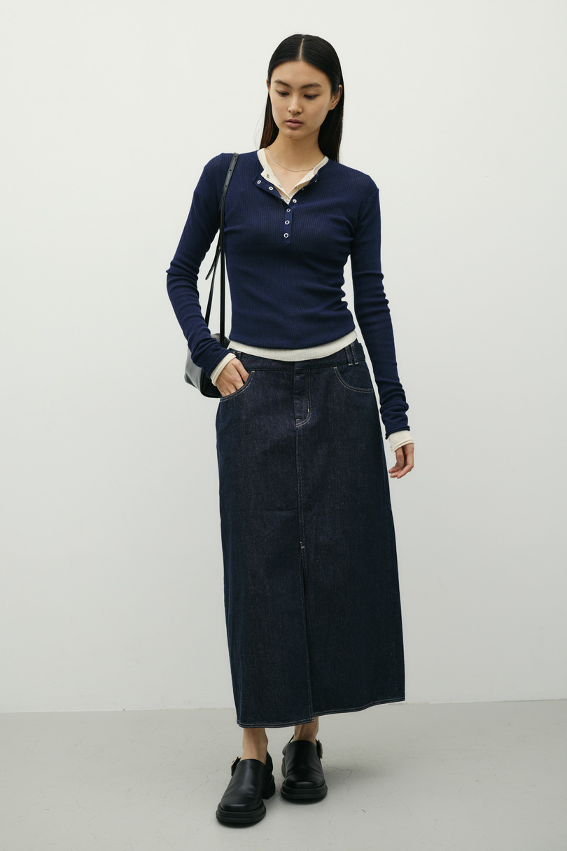 ダブルウエストデニムスカート 詳細画像 IDG 4