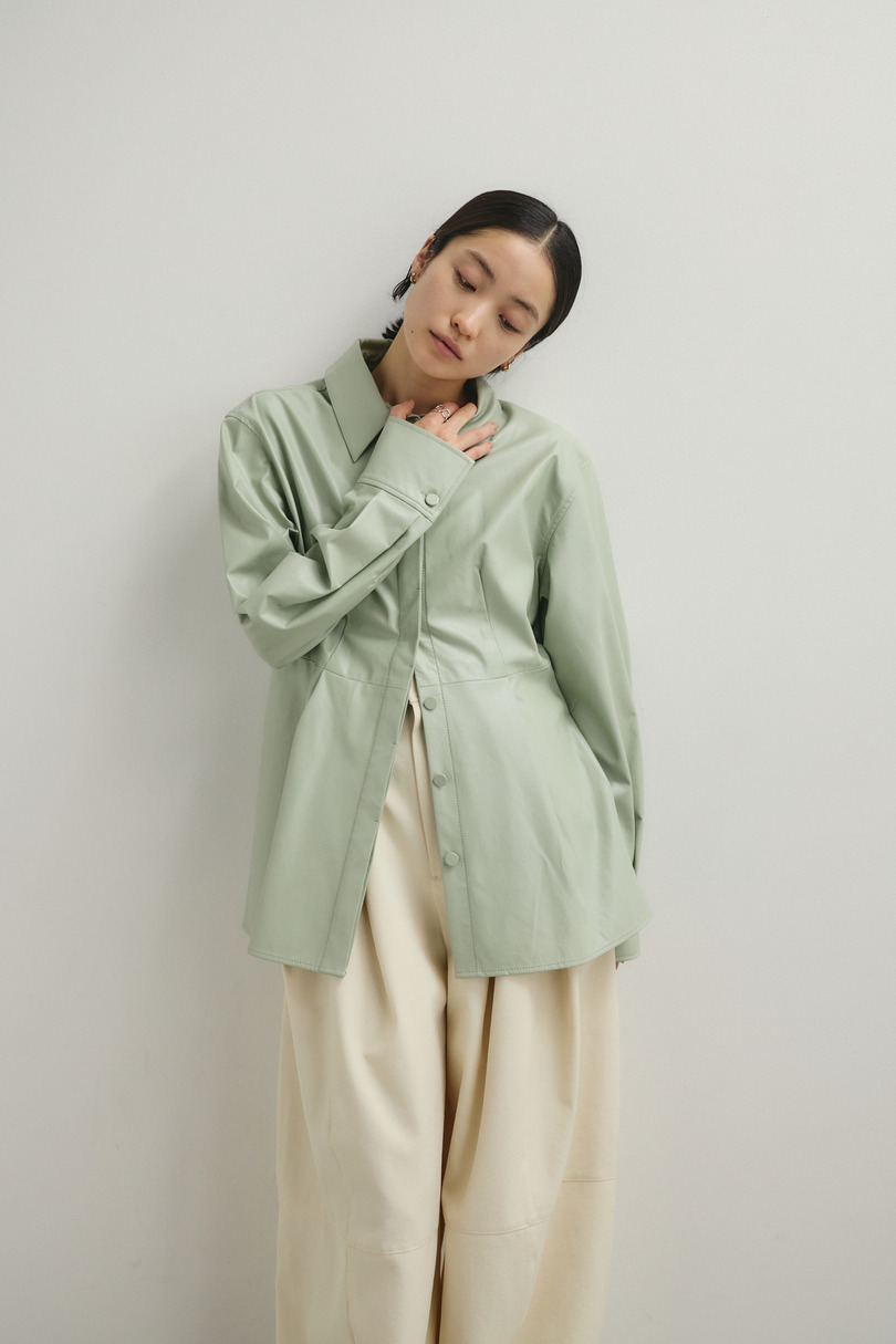 フェイクレザータックシャツ 詳細画像 MINT 3