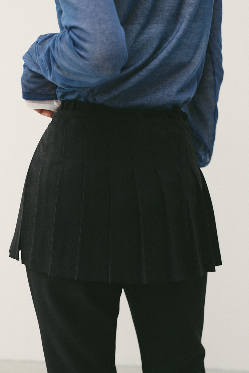 プリーツスカートレイヤードパンツ 詳細画像 BLK 12