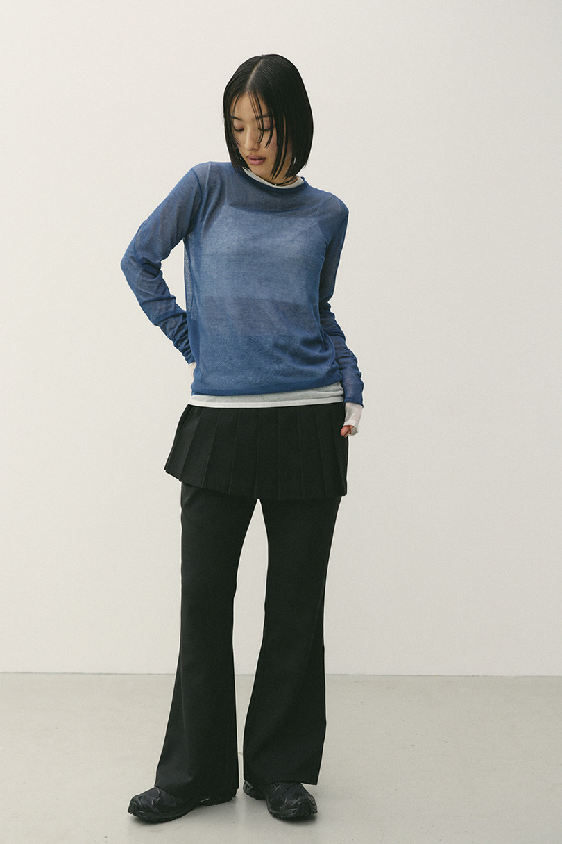 プリーツスカートレイヤードパンツ 詳細画像 BLK 2