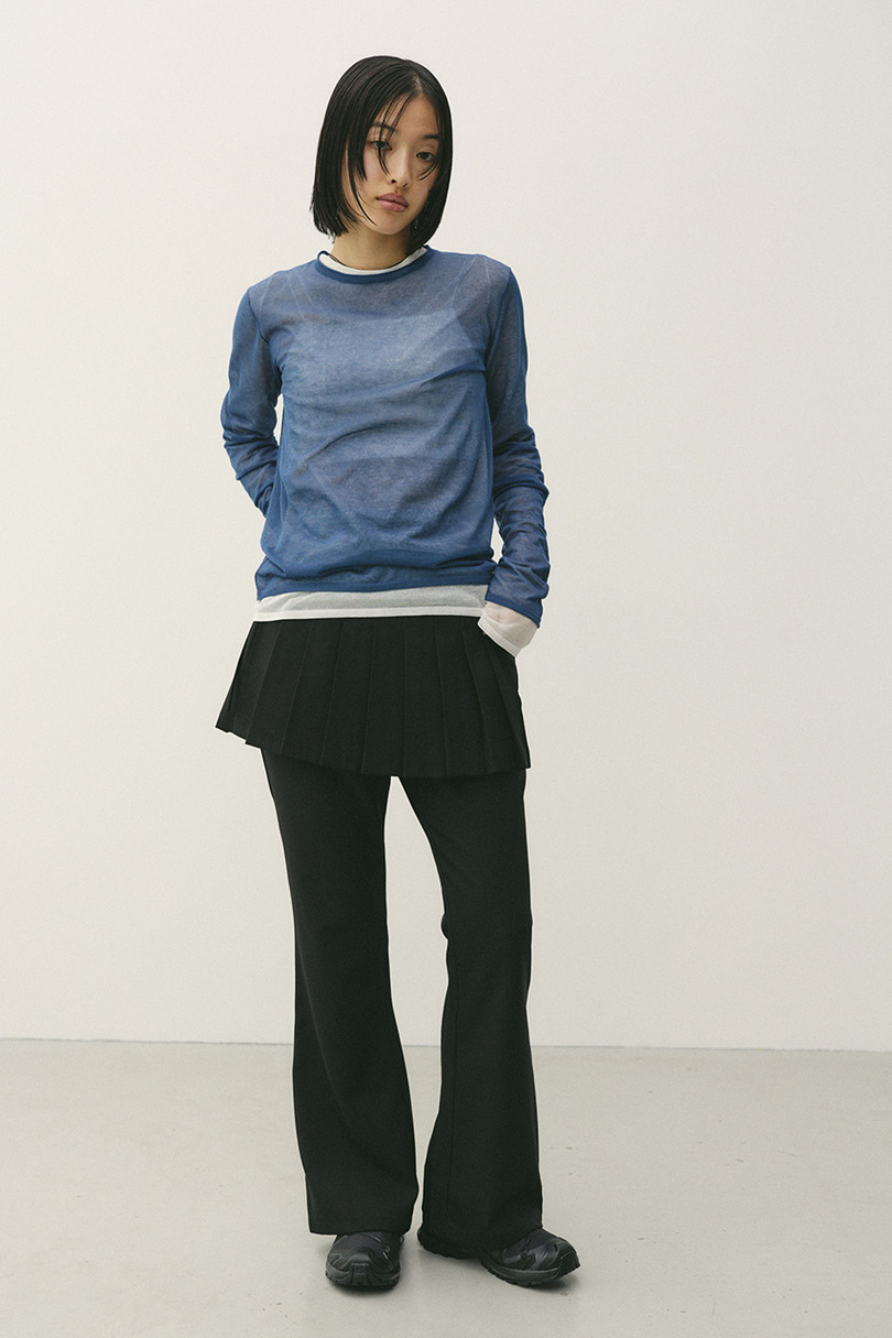 プリーツスカートレイヤードパンツ 詳細画像 BLK 4