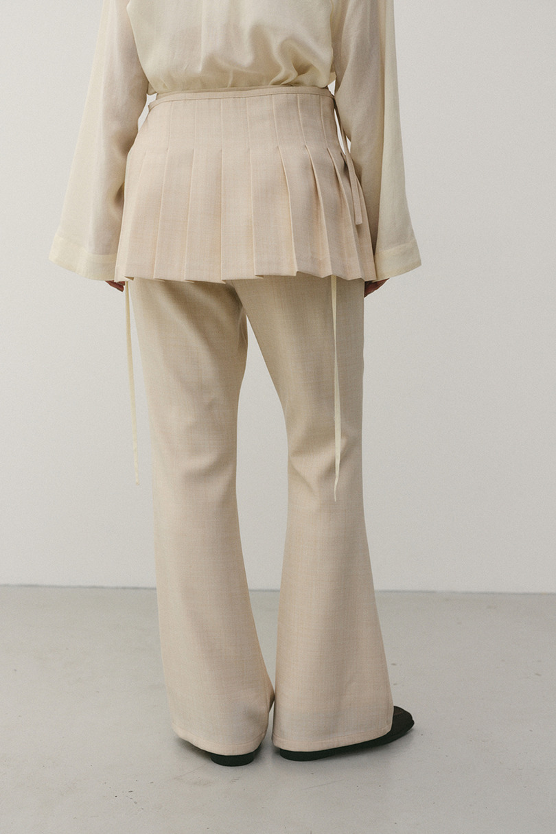 プリーツスカートレイヤードパンツ 詳細画像 L/BEG 2