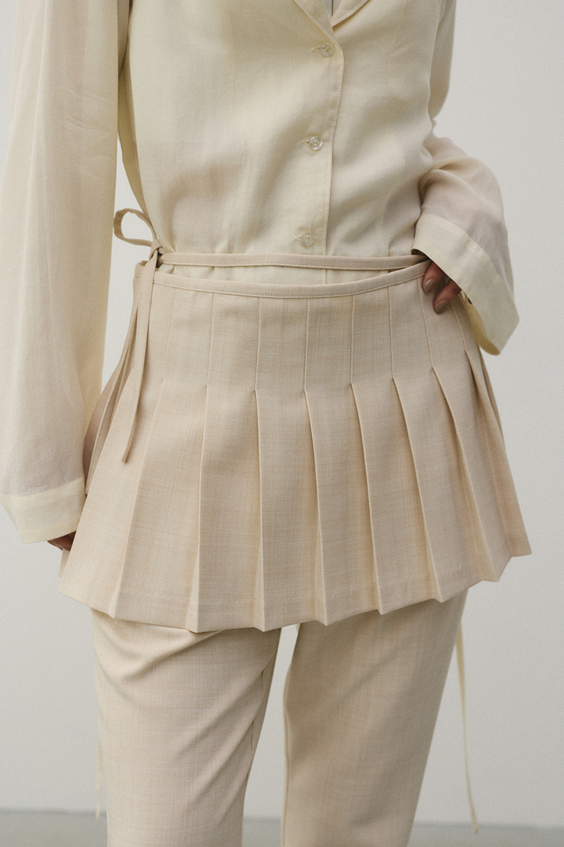 プリーツスカートレイヤードパンツ 詳細画像 L/BEG 9