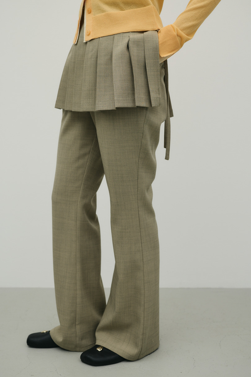 プリーツスカートレイヤードパンツ