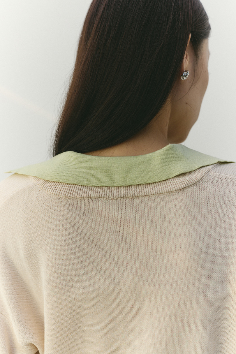 レイヤードポロニットトップ 詳細画像 L/BEG 12