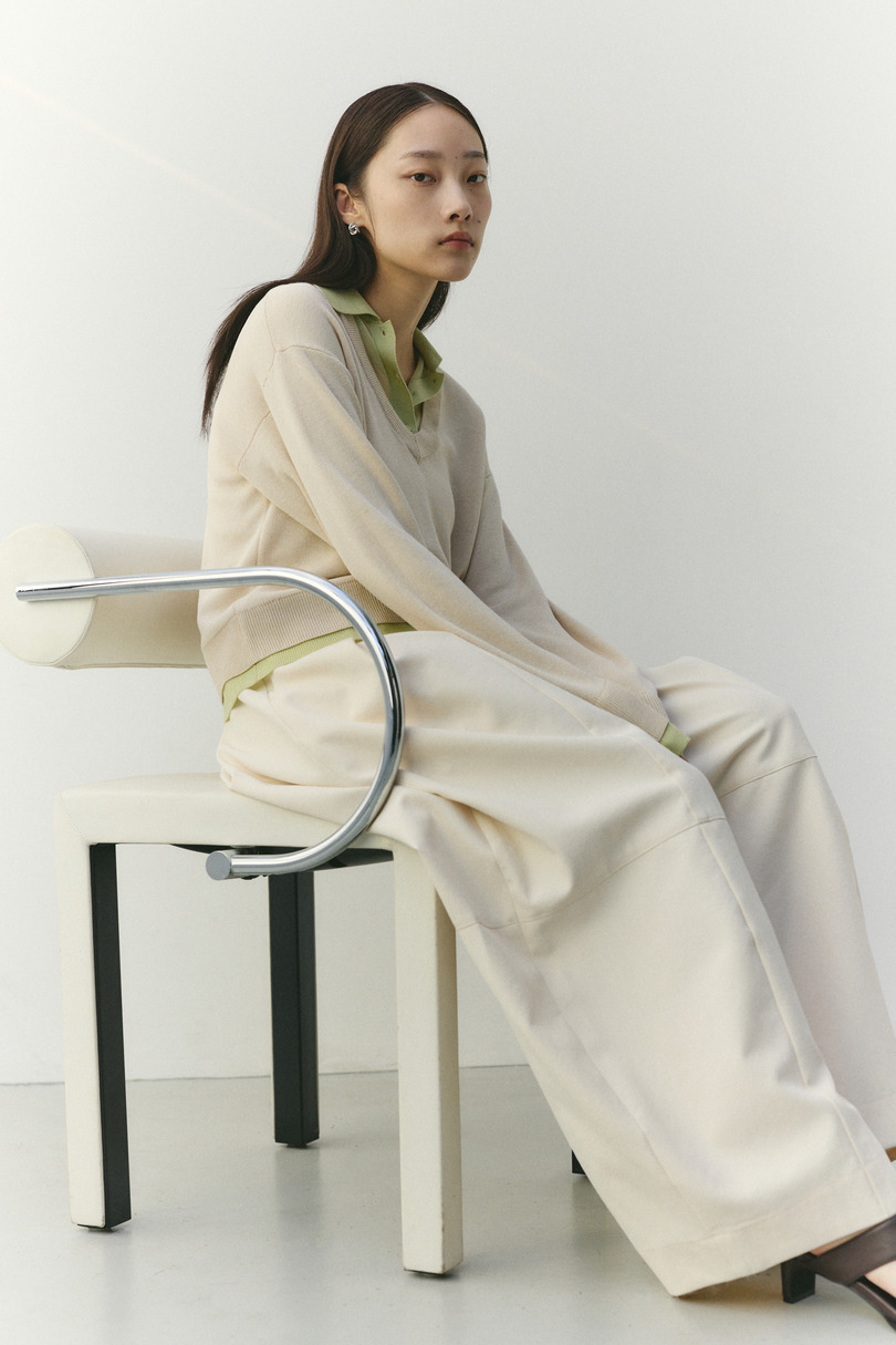 レイヤードポロニットトップ 詳細画像 L/BEG 3