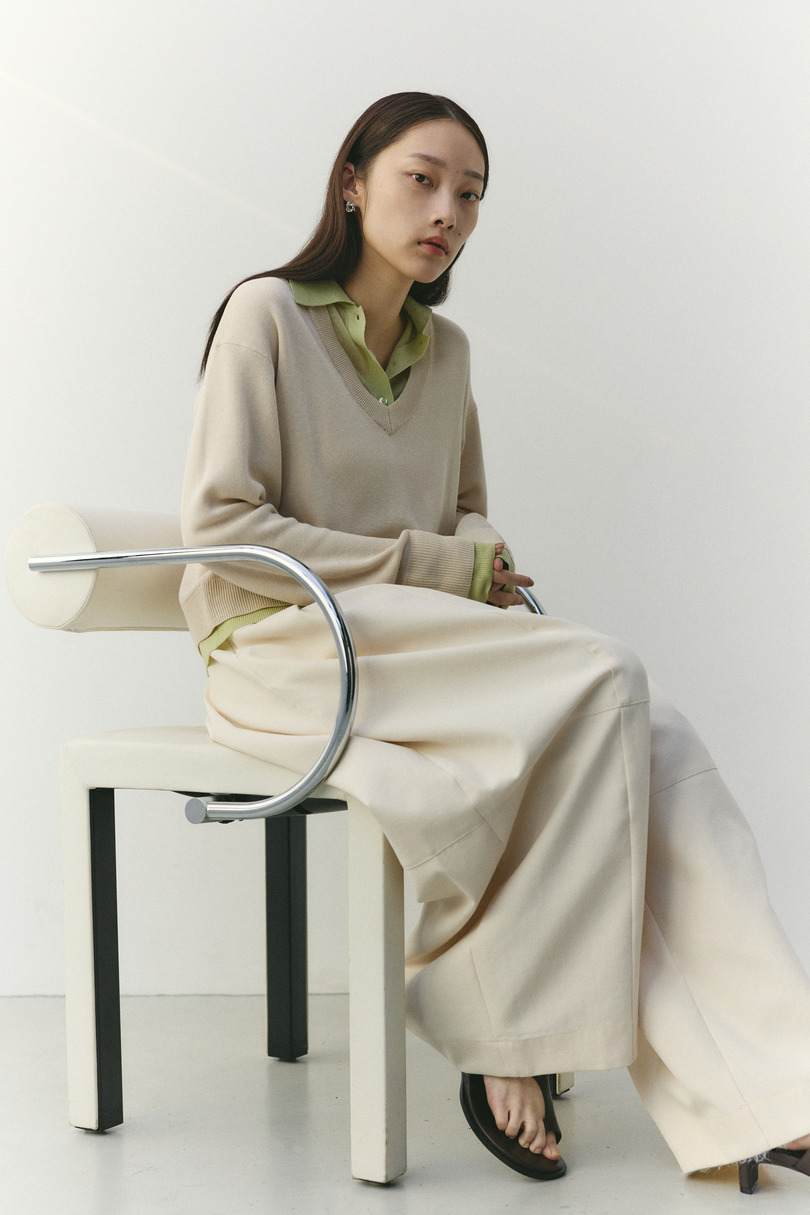 レイヤードポロニットトップ 詳細画像 L/BEG 4