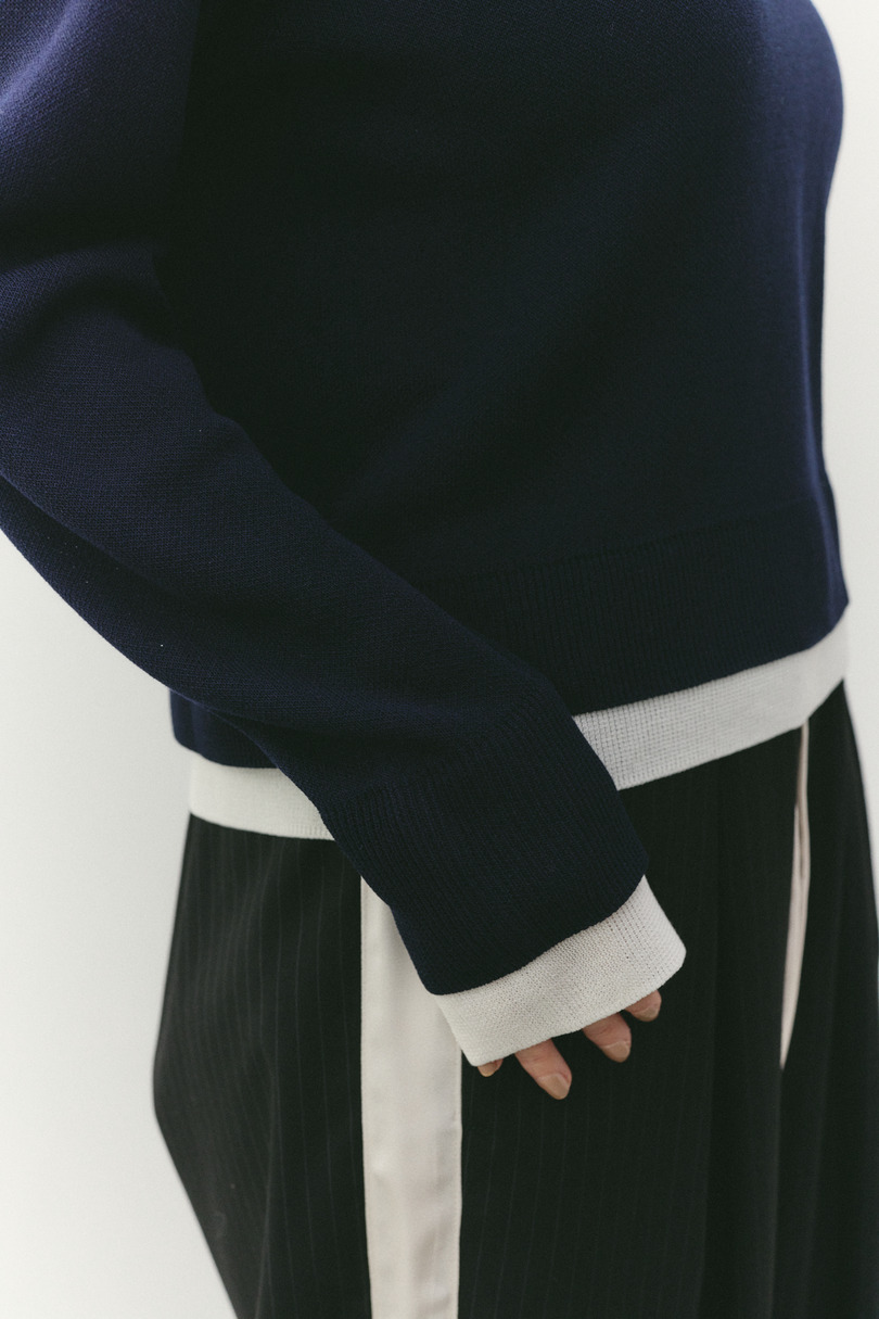 レイヤードポロニットトップ 詳細画像 NVY 14