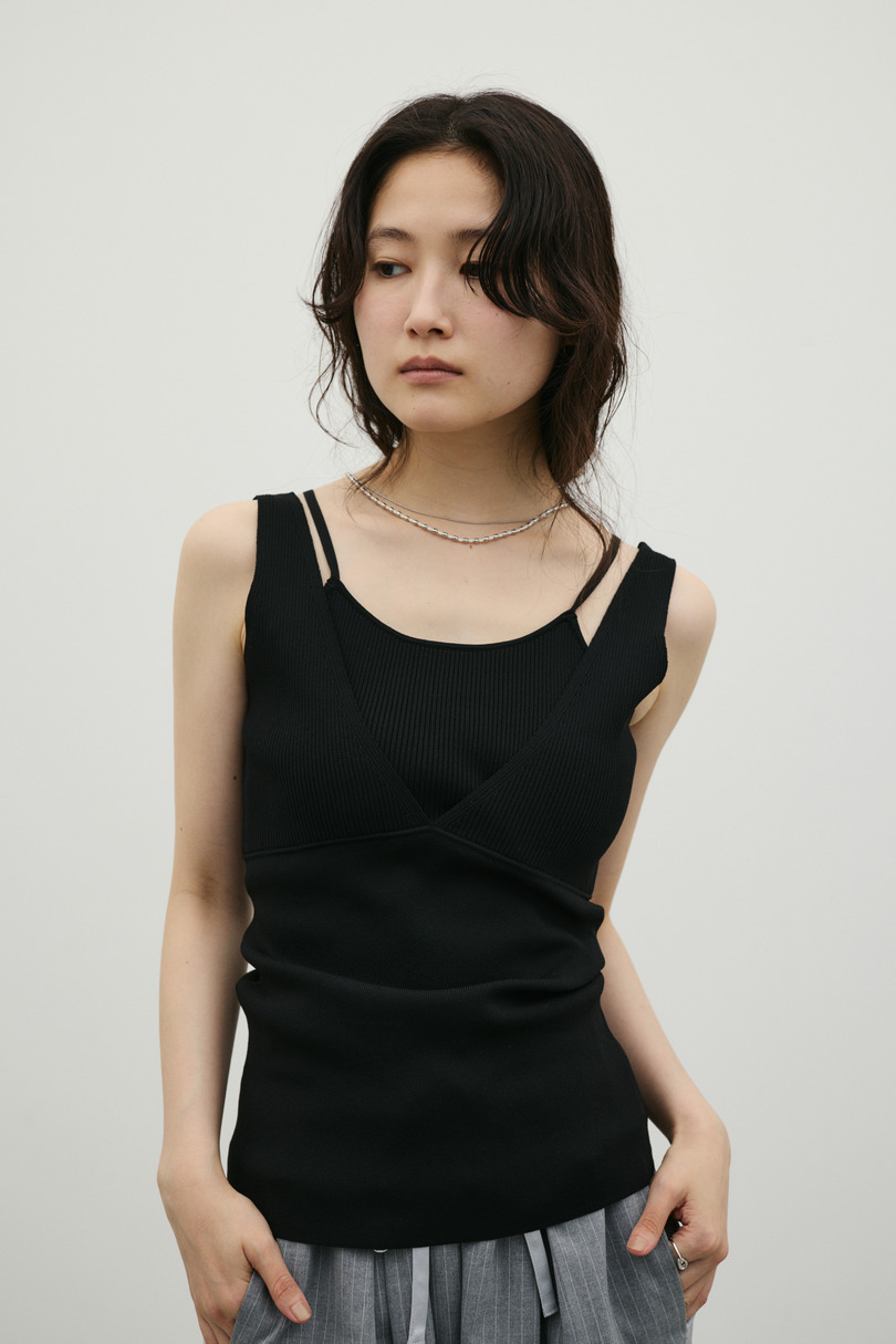 レイヤードニットキャミタンク 詳細画像 BLK 5