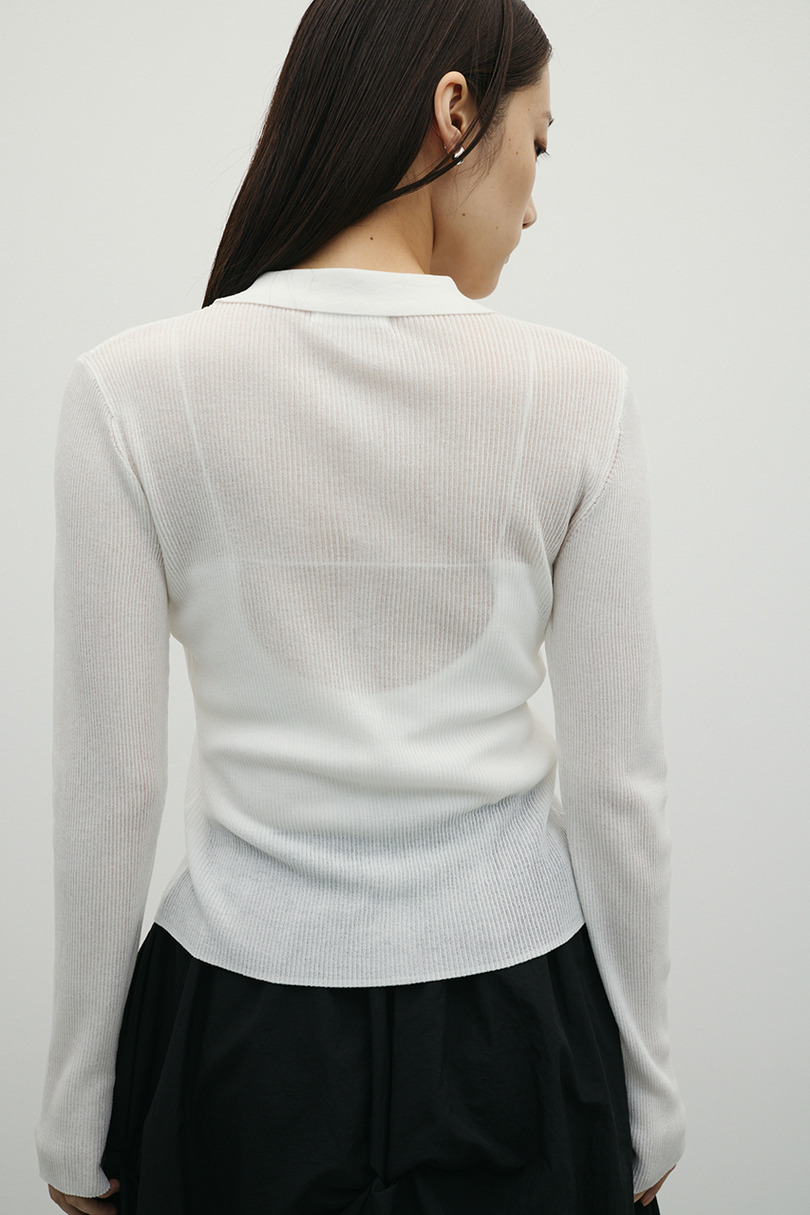 スキッパーニットトップ 詳細画像 WHT 6