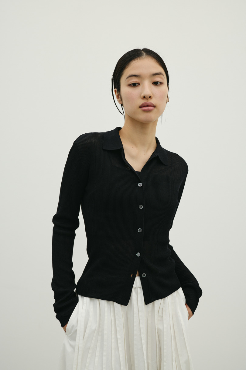 スキッパーニットトップ 詳細画像 BLK 4