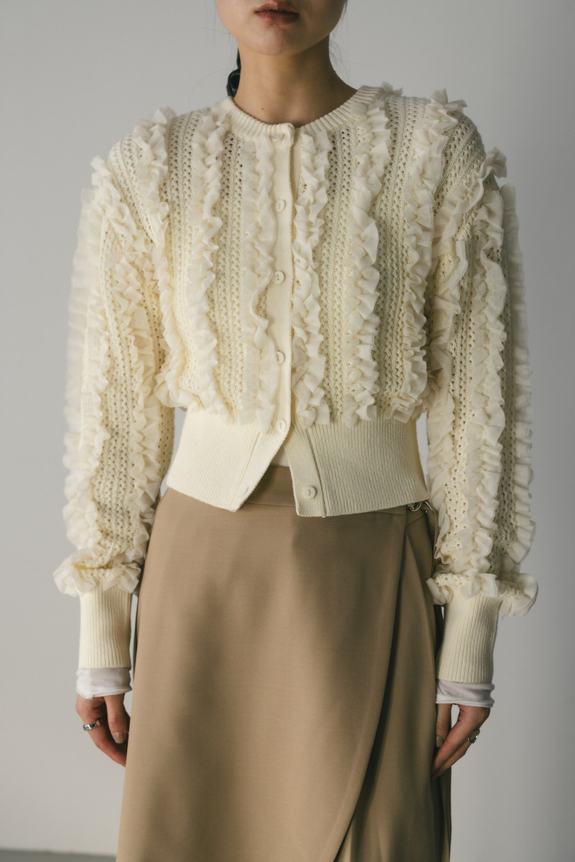 チュールフリルニットカーデ 詳細画像 IVOY 4