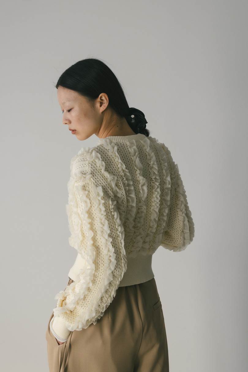 チュールフリルニットカーデ 詳細画像 IVOY 5
