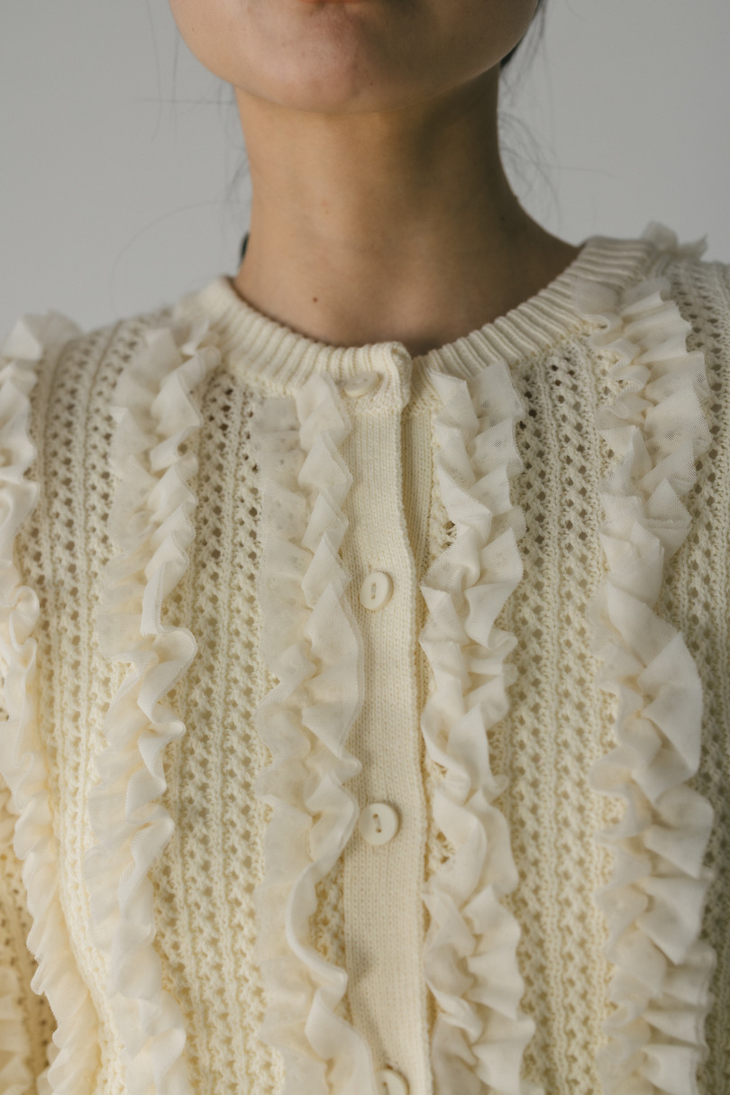 チュールフリルニットカーデ 詳細画像 IVOY 6