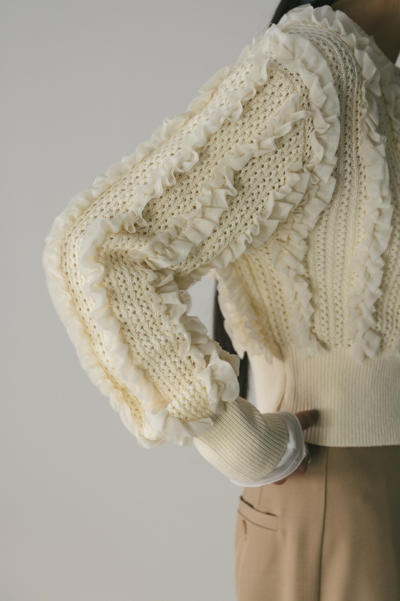 チュールフリルニットカーデ 詳細画像 IVOY 9