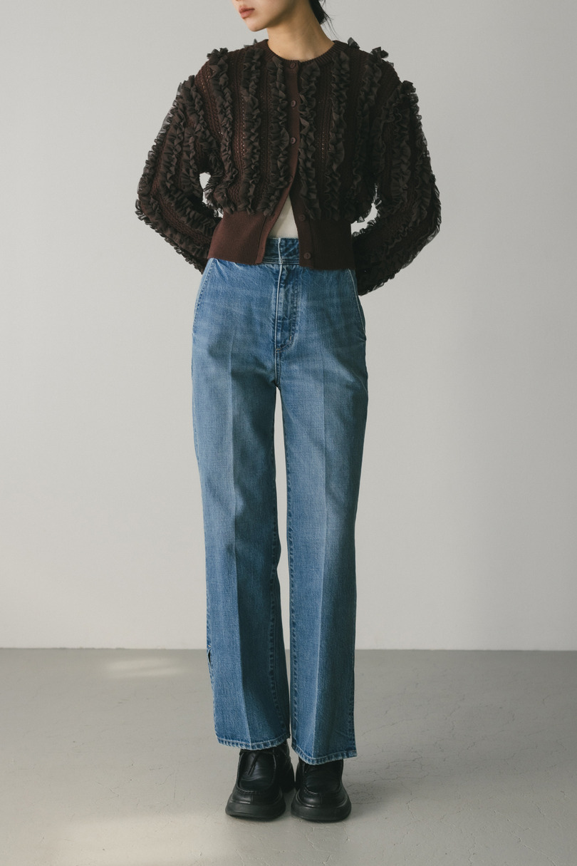 チュールフリルニットカーデ 詳細画像 BRN 2