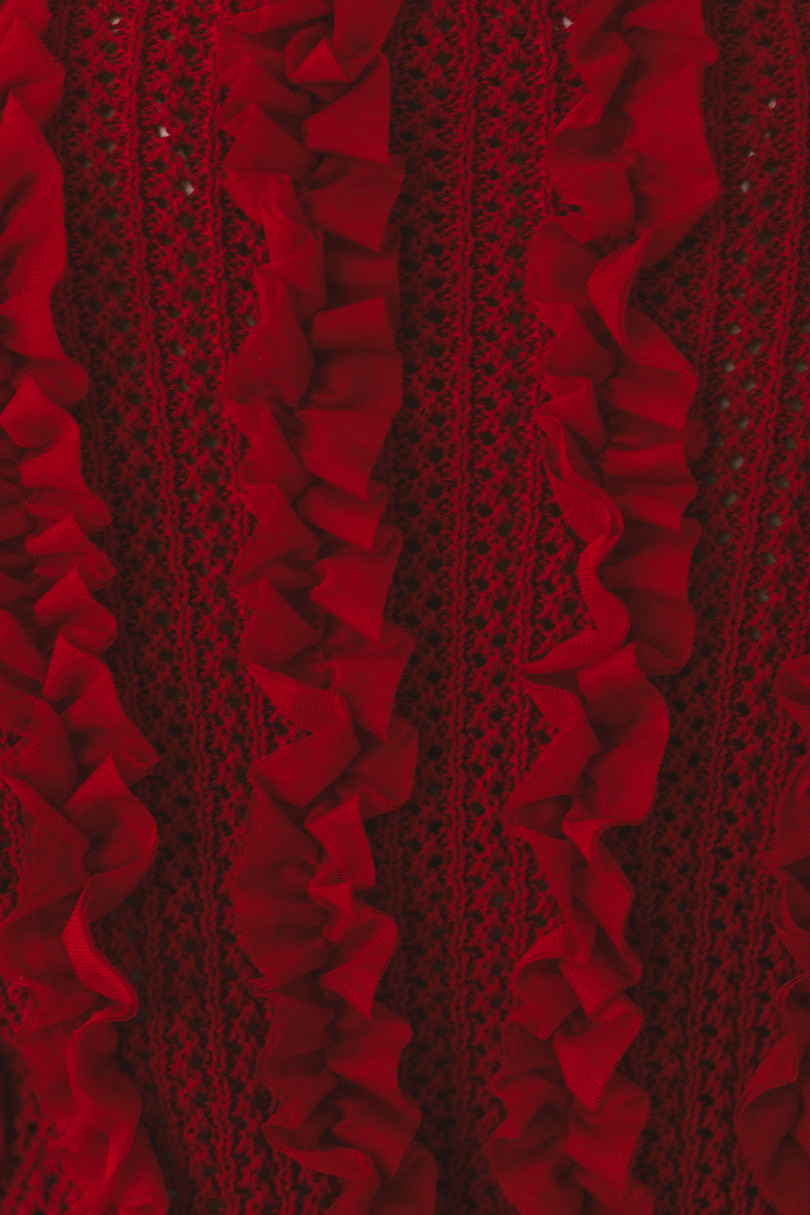 チュールフリルニットカーデ 詳細画像 RED 8