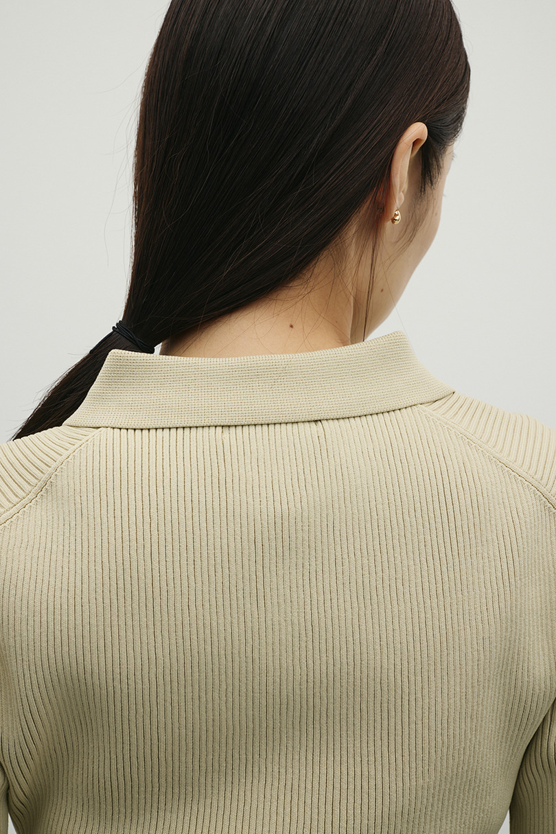 2ピースハーフスリーブポロニットワンピース 詳細画像 BEG 14