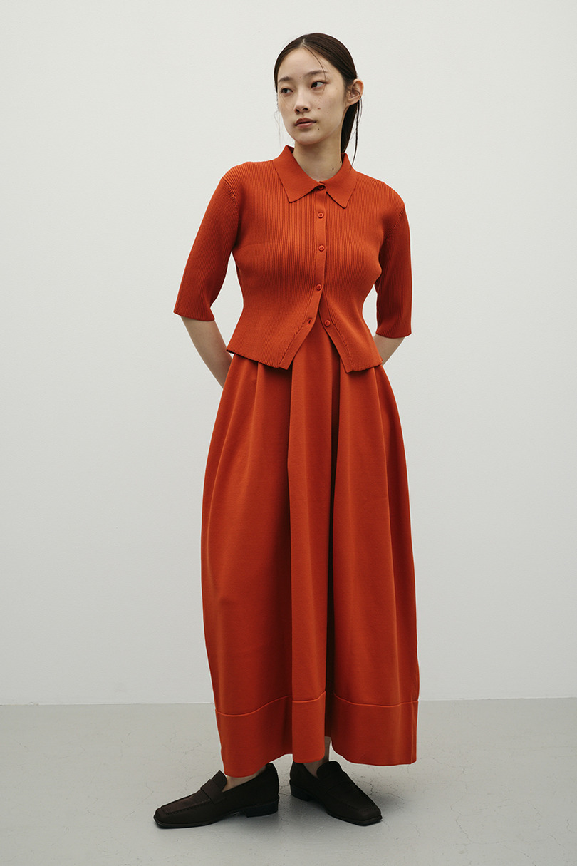 2ピースハーフスリーブポロニットワンピース 詳細画像 ORG 3