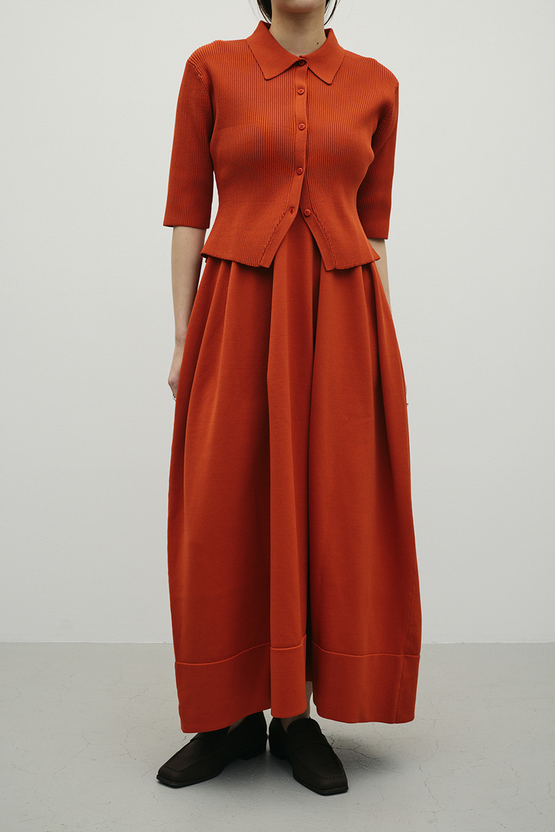 2ピースハーフスリーブポロニットワンピース 詳細画像 ORG 4