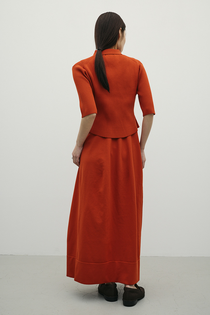 2ピースハーフスリーブポロニットワンピース 詳細画像 ORG 5