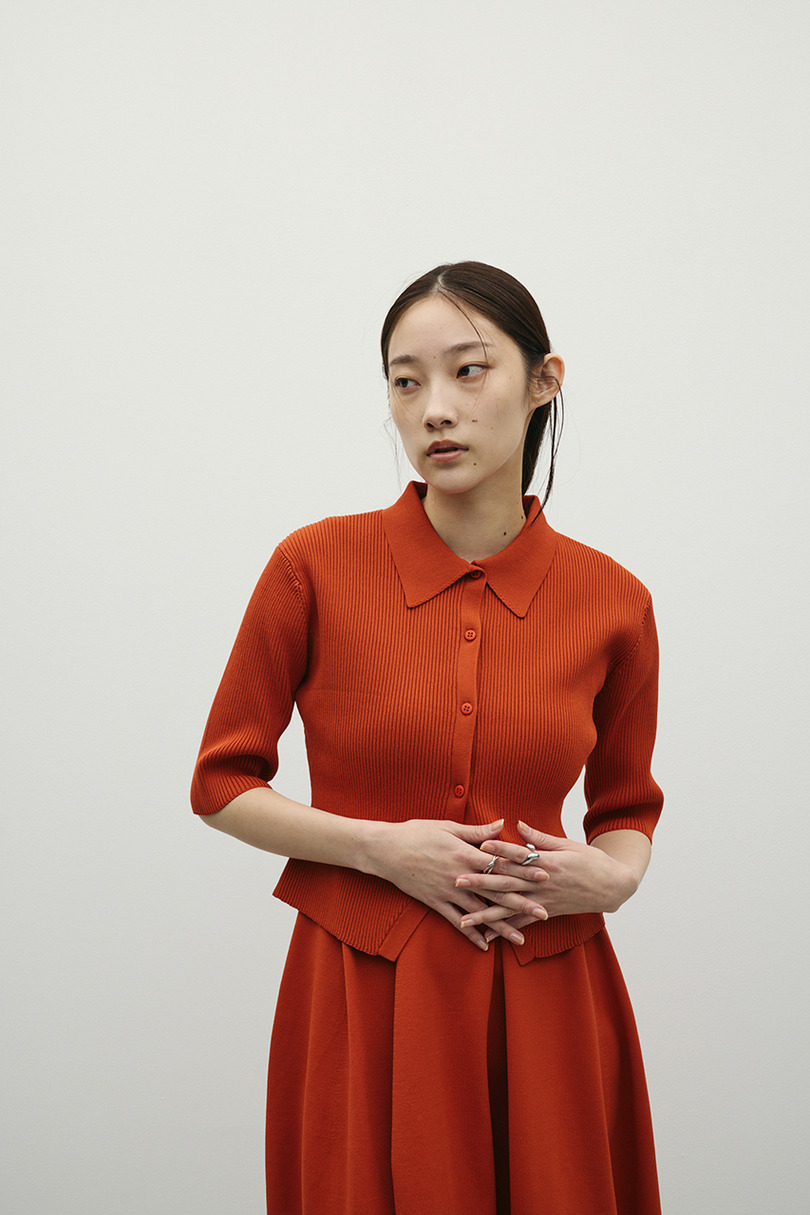 2ピースハーフスリーブポロニットワンピース 詳細画像 ORG 9