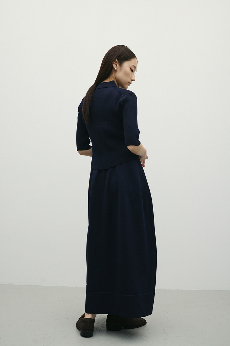 2ピースハーフスリーブポロニットワンピース 詳細画像 NVY 7