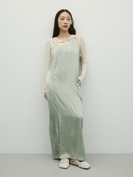 サテンストリングキャミワンピース