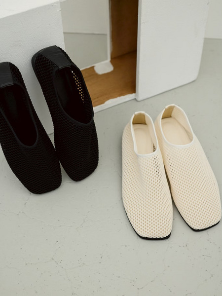 メッシュフラットパンプス